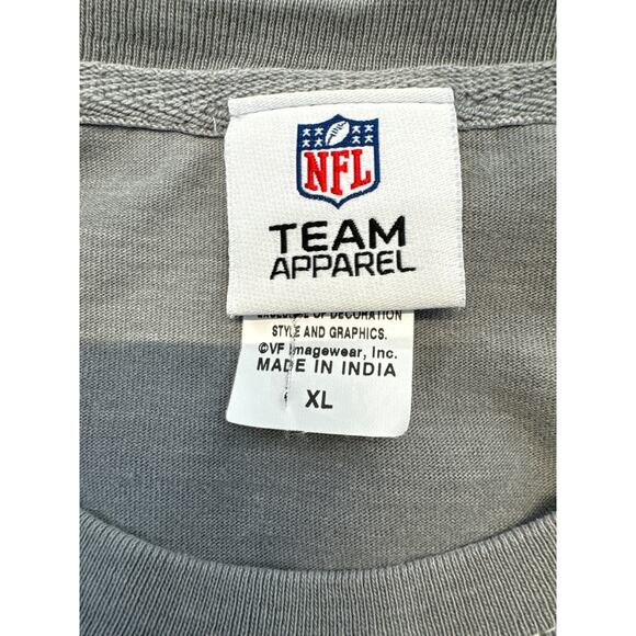 NFL New England Patriots Gray T-shirt Distressed Logo on Front men sz XL - Picture 4 of 5